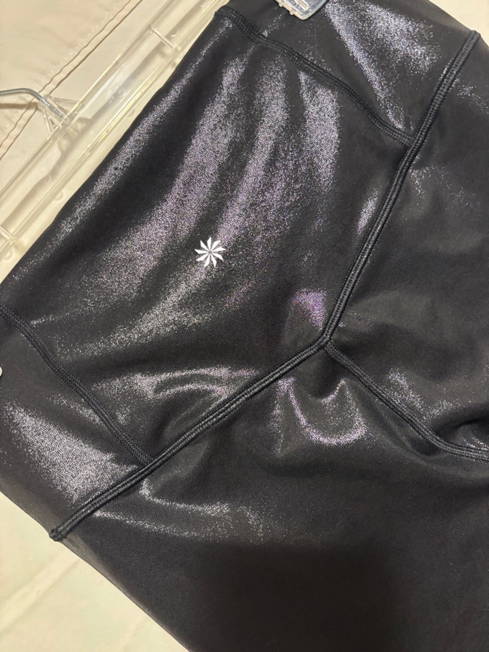 Athleta Elation Shine Leggings in Shimmering Black Medium - Picture 3 of 4